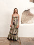 Julieta Satin Silk Maxi Dress / Sage Gladiolos Garden