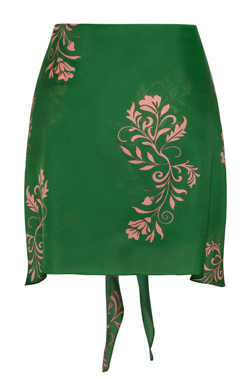Bamboleiro Cotton Silk Short / Green Buganvilias