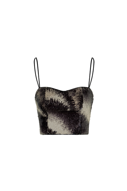 Baracoa Sequins Crop Top / Black