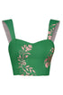 Calima Cotton Silk Top / Green Buganvilias