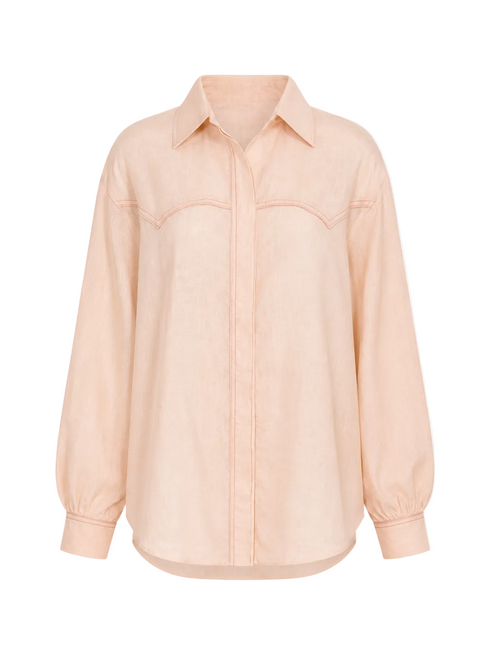 Texas Linen Shirt/ Soft Pink