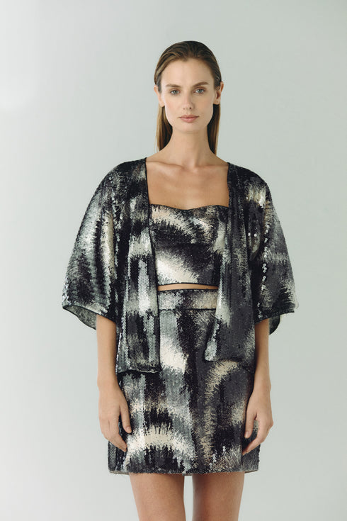 Baracoa Sequins Crop Top / Black