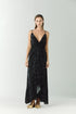 Sabina Silk Jacquard Midi Dress / Black