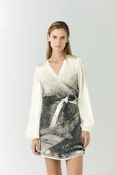 Tertulia Silk Jacquard Mini Dress / Paisajes Selva