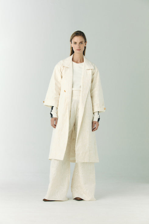Fiol Canvas Embroidered Pants / Ecru