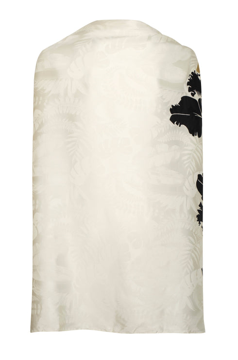 Capote Silk Jacquard Cape / Black Orchids