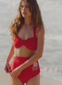Victoria Embroidered Bottom / Red - Fuchsia