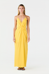 Macarena Silk Midi Dress / Yellow