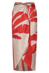 Capurgana Linen Skirt / Orange Palms