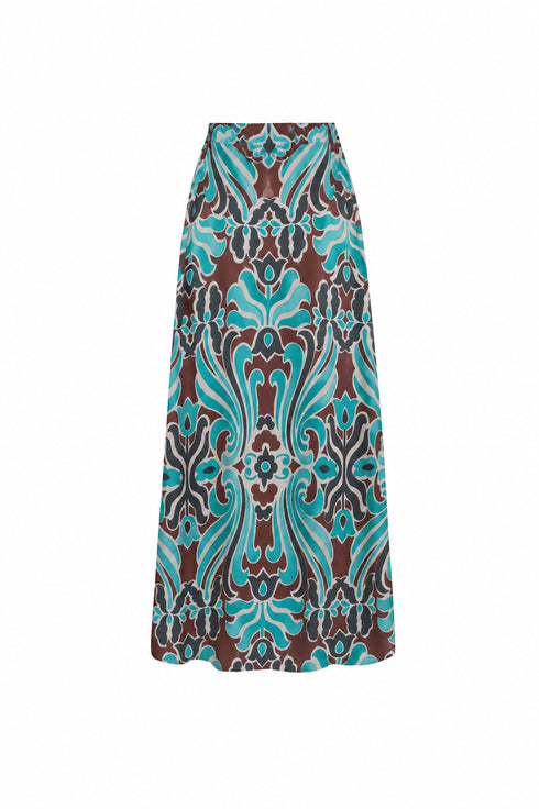 Carlota Crepe Chine Maxi Skirt / Brown