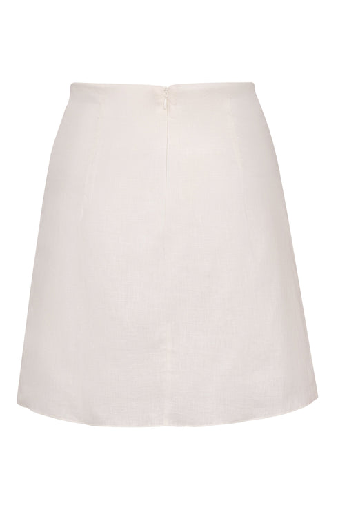 Carmelita Linen Mini Skirt / Fuchsia Palm