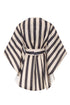 Cavalo Embroidered Linen Poncho / Ivory and Navy