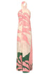 Cayetana Silk Crepe Maxi Dress / Peach Palms