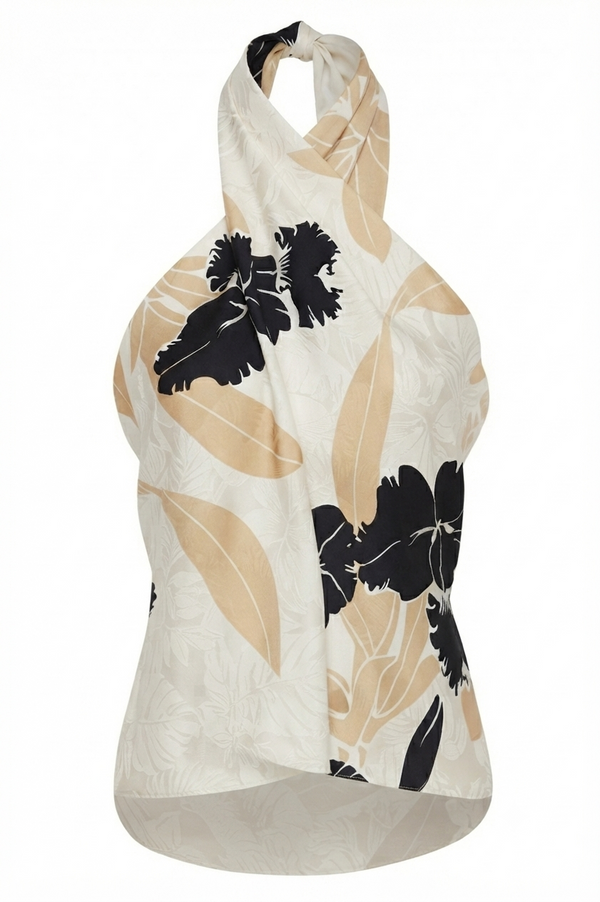 Cayetana Silk Jacquard Blouse / Black Orchids