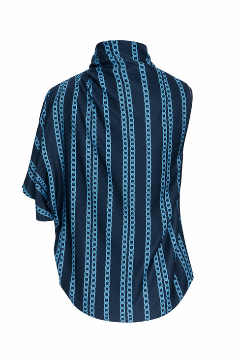 Chiminango Silk Blouse / Blue Chains