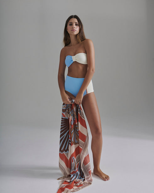 Emma Top / Sky Blue - Ivory