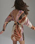 Grecia Satin Silk Mini Dress / Lilac Platanera Leaves