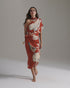 Chiminango Crepe Chine Blouse / Orange Gladiolos