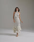 Sevilla Martellato Silk Skirt / Ivory - Black Polka Palms