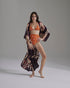 Victoria Embroidered Bottom / Orange Lilac Polka Palms