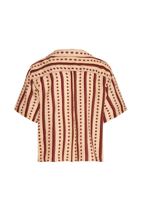 Tomaso Linen Shirt / Red Stripes