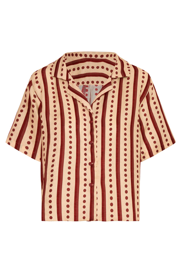 Tomaso Linen Shirt / Red Stripes