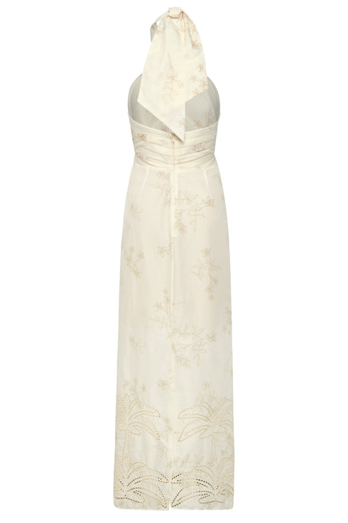 Costa del Sol Cotton Eyelet Midi Dress / Ivory Guayacanes