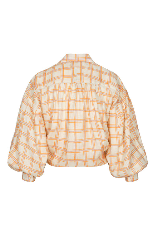 Barnes Linen Shirt / Cream and Butter Scotch