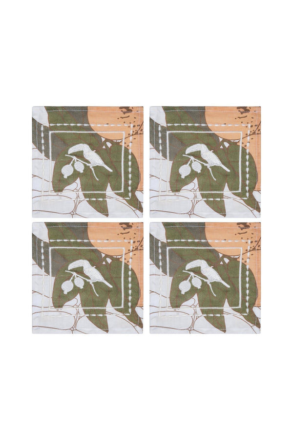 Tucan Guava Cocktail Napkins  / Ivory