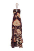 Sevillana Crepe Chine Dress / Purple Gladiolos