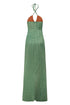 Josefina Shiny Jersey Maxi Dress / Emerald Mini Scales