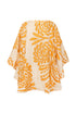 Cavalo Hand Embroidered Linen Poncho / Ecru Yellow Arabesque