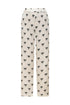 Santo Tomás Martellato Silk Pants / Ivory - Black Polka Palms