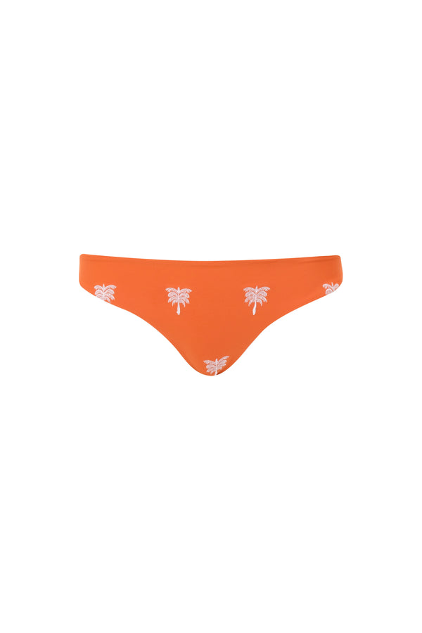 Guava Embroidered Bottom / Orange Lilac Polka Palms