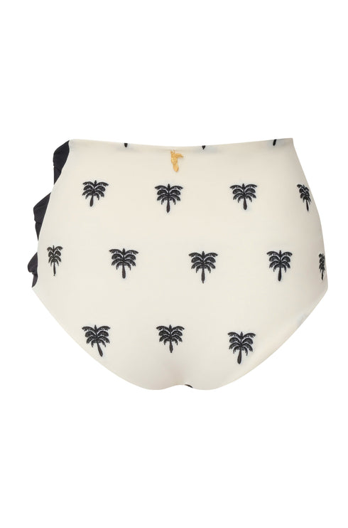 Tejada Embroidered Bottom / Ivory - Black Polka Palms