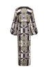 Hojarasca Cotton Silk Maxi Dress / Navy Ornament Stripes