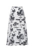 Capri Crepe Chine Midi Skirt / Ivory Trees