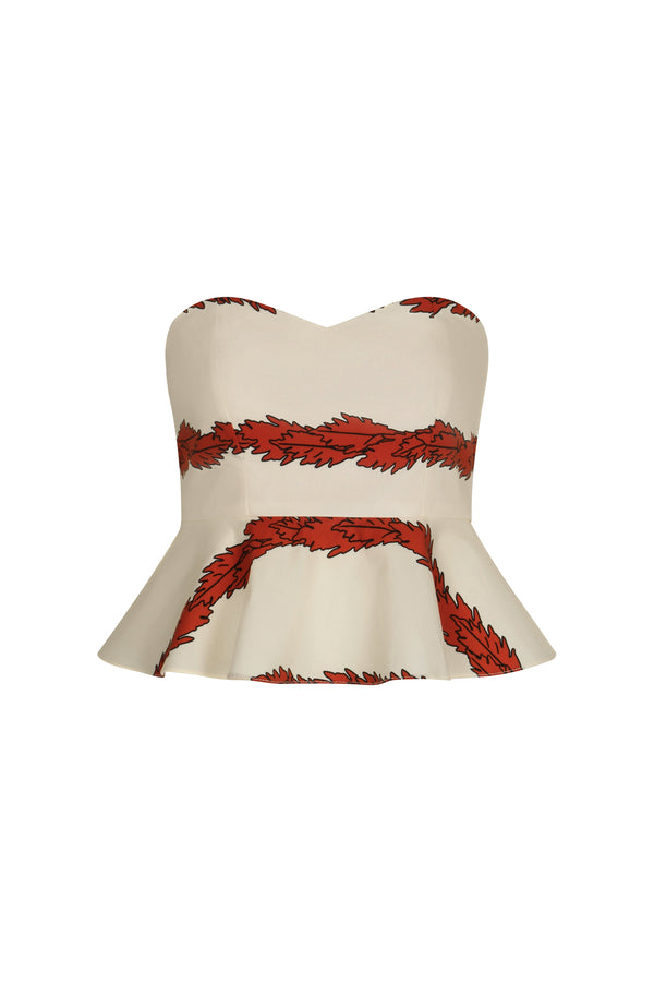 Peplum Cotton Top / Orange Stripes