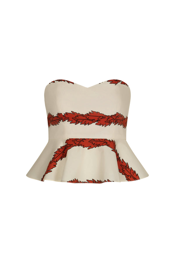 Peplum Cotton Top / Orange Stripes