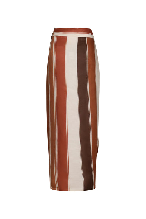 Mapara Linen Skirt / Terra Stripes