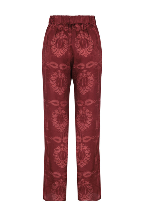 Santo Tomas Silk Jacquard Pants / Wine
