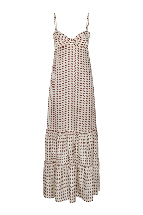 Julieta Satin Silk Maxi Dress  / Ivory Wine Seeds