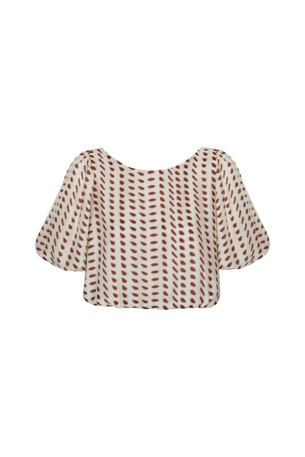 Guayacan Silk Blouse / Ivory Wine Seeds