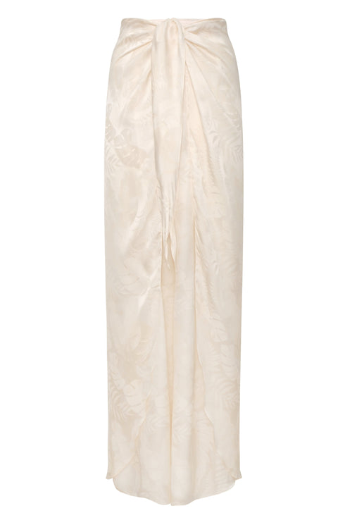 La Bamba Silk Jacquard Pants / Ivory Rainforest