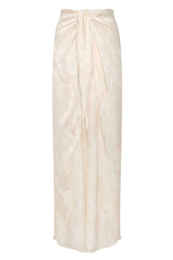 La Bamba Silk Jacquard Pants / Ivory Rainforest