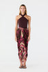 De La Falaise Cotton Silk Sarong / Fuchsia Flowers