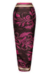 De La Falaise Cotton Silk Sarong / Fuchsia Flowers