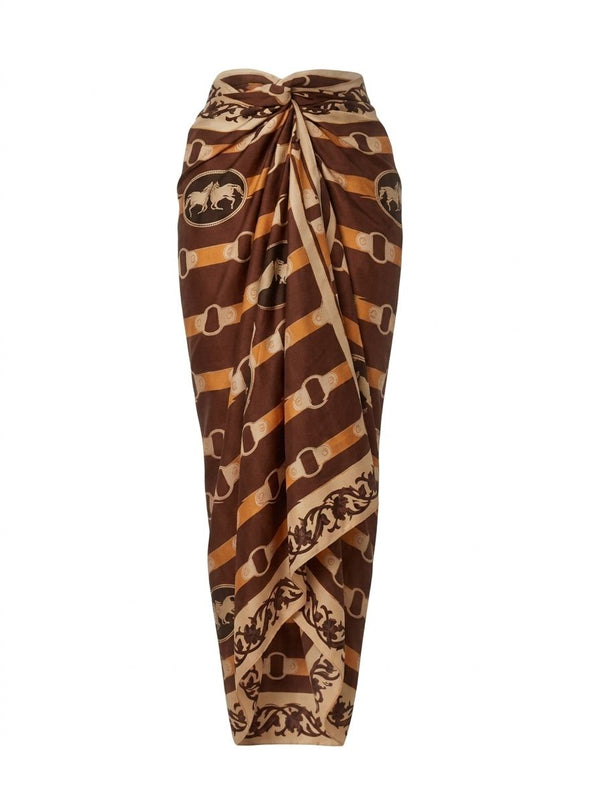 De La Falaise Cotton Silk Sarong / Orange Horse Reins