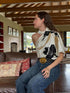 Chiminango Silk Jacquard Blouse / Black Orchids