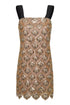 El Club del Clan Beaded Palms Mini Dress / Gold
